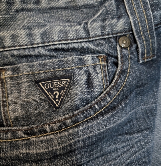 Guess Denim Desmond Relaxed For Jeans Men's 34x30 (34x31) Pants Blue - Picture 5 of 8